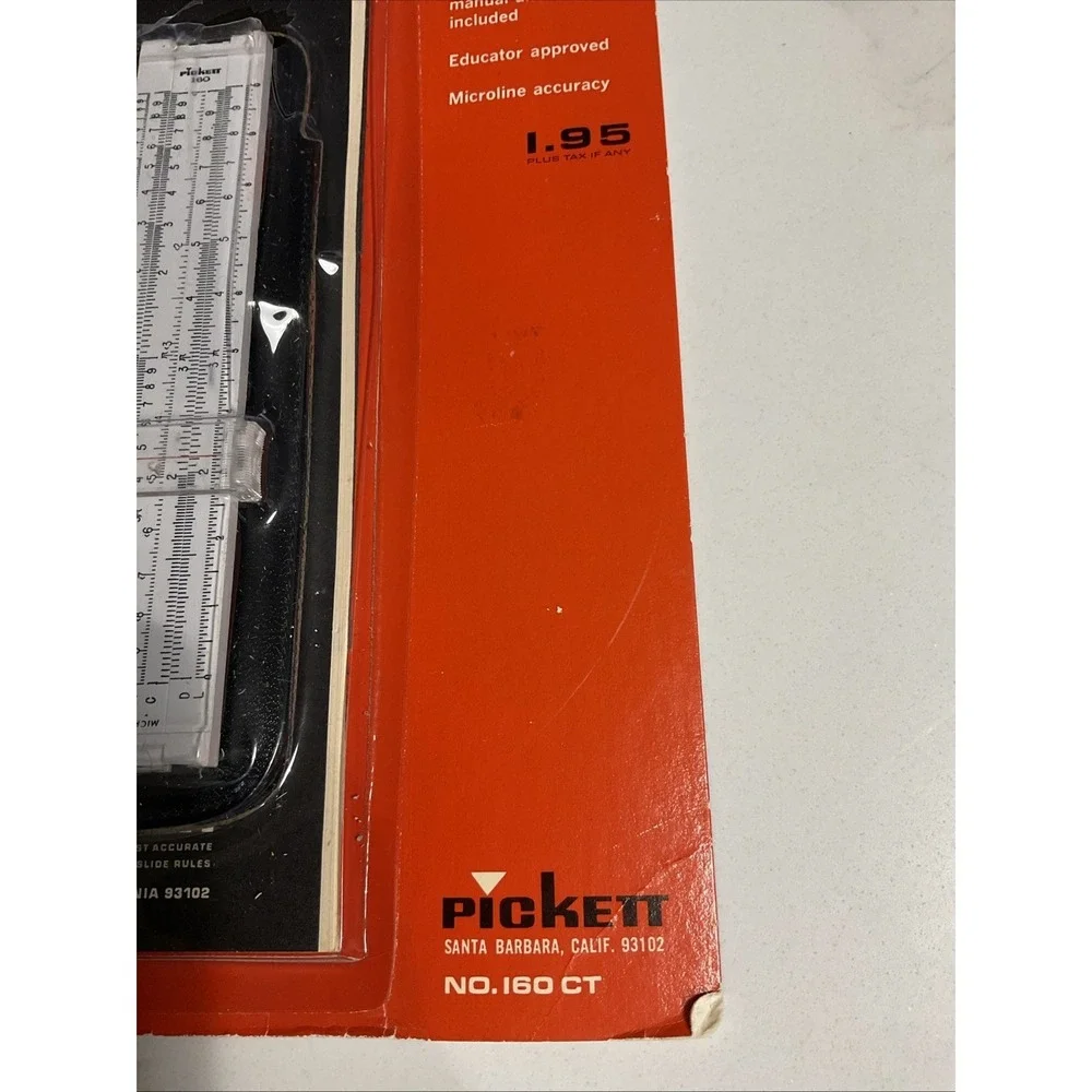 Vintage 2PC Pickett 160 Microline Plastic Slide Rule w/Case New In Orig Package
